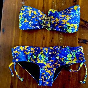 OndadeMar women's small blue bandeau bikini.